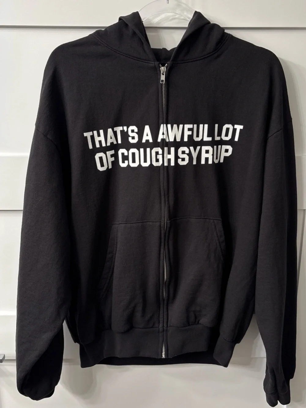 That’s a awful lot of cough syrup Black Graphic Full Zip-Up Hoodie